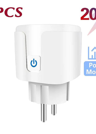 Tuya Wifi Plug 20A Smart Socket EU with Power Monitor Function Smart Life App Remote Control Outlet Works with Alexa Google Home