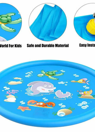 100/170cm Kids Outdoor Funny Toys Children Inflatable Round Water Splash Play Pools Playing Sprinkler Mat Yard Water Spray Pad