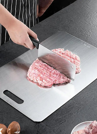 Titanium Cutting Boards for Kitchen Stainless Board 304 Steel Thickened Double Sided Food Grade Portable Fruit Meat Chopping