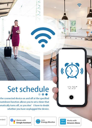 Tuya Wifi Plug 20A Smart Socket EU with Power Monitor Function Smart Life App Remote Control Outlet Works with Alexa Google Home