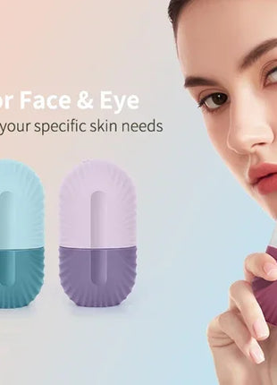Ice Face Roller Ice Cube Beauty Massage Silicone Ice Mold For Eye Puffiness Ice Facial Roller Shrink Pores