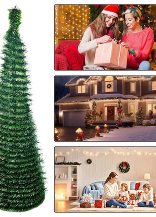 150 Cm Retractable Christmas Tree Foldable Plastic Telescopic Eco Friendly Pet Home Party Decoration Living Room Bedroom Room