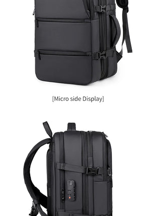 Men's Backpack for Business Trips, Large Capacity, Expandable, Multifunctional Vacuum Compression Travel Backpack for Men