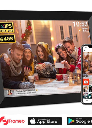 Frameo Digital Picture Frame 10.1 Inch 32GB/64GB Smart WiFi digital photo frame with 1280x800 IPS HD Touch Screen Wall Mountable