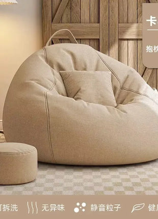 Lazy Sofa Bean Bag Living Room Tatami Lounge Chair Modern Simple Cotton Linen Sofa Bedroom Chair Giant Bean Bag