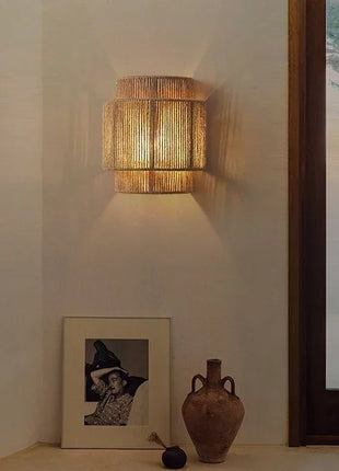 Popular Modern Wall Lamps Hemp Rope Wall Light or Bedroom Bedside Lights for Living Room Aisle Decoration Wall Lamp Handcraft