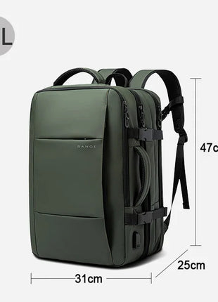 BANGE Travel Backpack Men Business Backpack School Expandable USB Bag Large Capacity 17.3 Laptop Waterproof Fashion Backpack