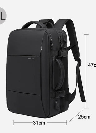 BANGE Travel Backpack Men Business Backpack School Expandable USB Bag Large Capacity 17.3 Laptop Waterproof Fashion Backpack