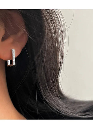 925 Sterling Silver Earrings Geometric zircon Earrings For Women Gift Earings Fashion Jewelry Gift