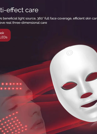 Wireless 7 Colors LED Face Beauty Machine Photon Facial Neck Skin Tighten Rejuvenation Facial Neck Mask