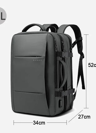 BANGE Travel Backpack Men Business Backpack School Expandable USB Bag Large Capacity 17.3 Laptop Waterproof Fashion Backpack