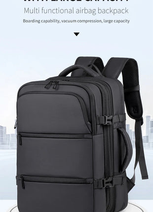 Men's Backpack for Business Trips, Large Capacity, Expandable, Multifunctional Vacuum Compression Travel Backpack for Men