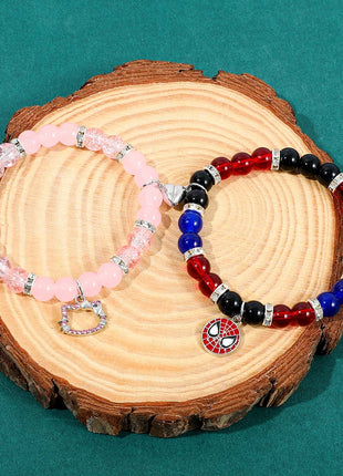 2pcs Gothic Couple Bracelets Magnetic Heart Matching Dark Aesthetic Jewelry Set for Partners & Best Friend