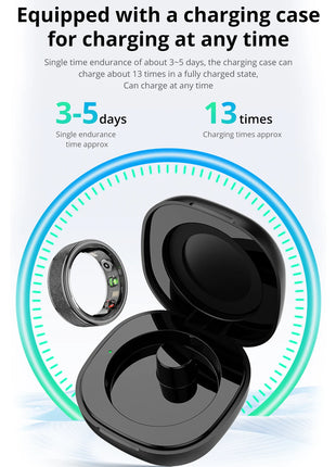 COLMI R10 Smart Ring with Charging Case for Men Women, Health and Sleep Monitor, 5ATM Waterproof, Multi-sport Mode