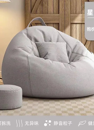 Lazy Sofa Bean Bag Living Room Tatami Lounge Chair Modern Simple Cotton Linen Sofa Bedroom Chair Giant Bean Bag