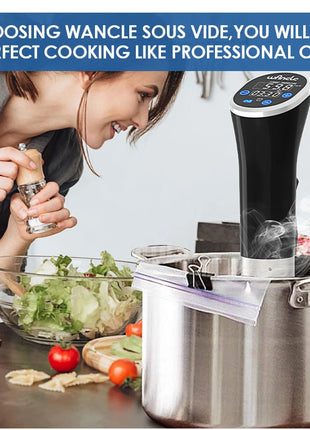 Wancle 1100W Sous Vide Cooker LCD Touch Immersion Circulator Accurate Cooking IPX7 Waterproof Vacuum Cooker with Digital Display