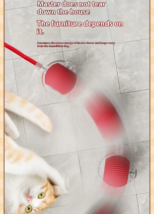 Cat Interactive Ball Toys Automatic Rolling Ball Faux Tail Rechargeable Smart Pet Electric Toy Dog Cat Training Imitate Mouse