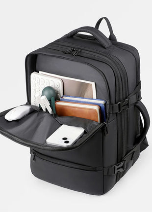 Men's Backpack for Business Trips, Large Capacity, Expandable, Multifunctional Vacuum Compression Travel Backpack for Men