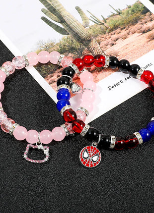 2pcs Gothic Couple Bracelets Magnetic Heart Matching Dark Aesthetic Jewelry Set for Partners & Best Friend