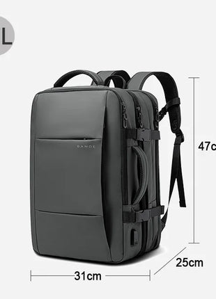 BANGE Travel Backpack Men Business Backpack School Expandable USB Bag Large Capacity 17.3 Laptop Waterproof Fashion Backpack