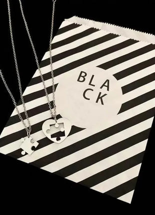 2pcs Couple Lock Key Heart Puzzle I Love You Pendant Couple Necklace Pendants Necklaces for Lovers Valentine's Day Jewelry Gifts