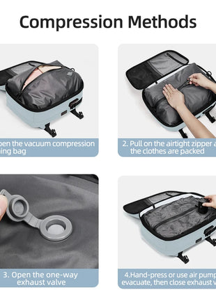 Travel casual Backpack 16 inch vacuum compression Laptop Backpack USB charging school Backpack Extended Hiking Business backpack