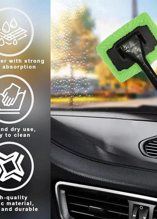 Car Window Cleaner Brush Kit Windshield Cleaning Wash Tool Inside Interior Auto Glass Wiper with Long Handle Car Accessories