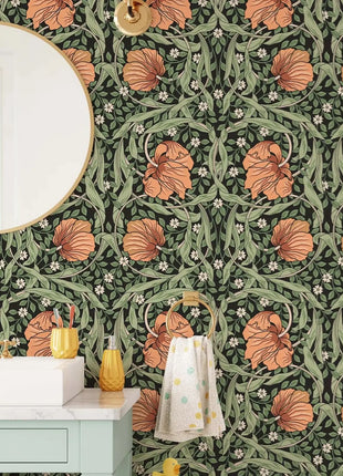 Eco Friendly Floral Wallpaper Removable Self Adhesive Minimalistic Wallpaper Peel & Stick For Bedroom Living Room Decor PVC FREE