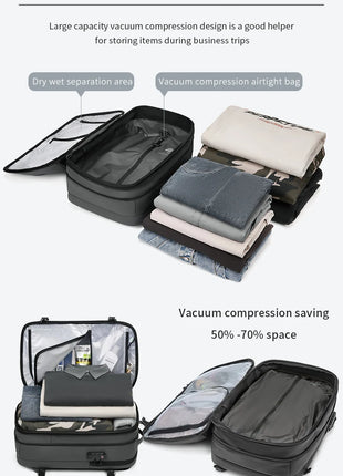 Men Travel Backpack vacuum compression 17 inch Laptop Backpack Business Large Capacity school Backpack Expanded Hiking backpack