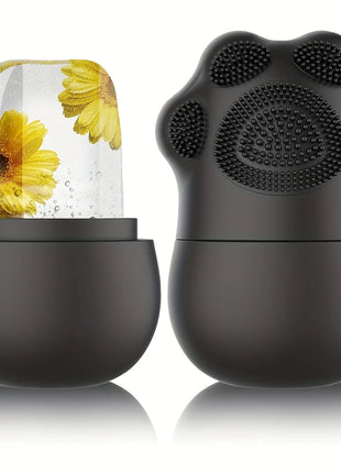 Ice Roller for Face Beauty Ice Roller With Cosmetic Brush Scrubber Mat Pad Cleaning Tool Skin Care Tools Perfect Gift for Women