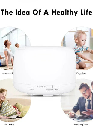 500ML Air Humidifier Essential Oil Diffuser Aroma Diffuser With Colorful Night Lights USB Humidifier Mini-Size Humidifier