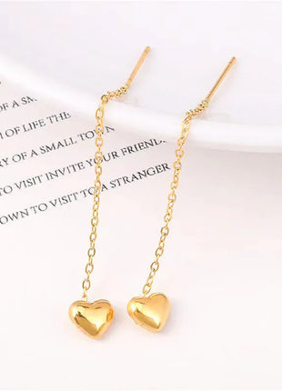 925 Sterling Silver Earrings For Women Fashion Korean Heart Chain  Drop Earring Jewelry Prevent Allergy Party Accessories Gifts