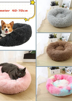 Super Soft Pet Cat Bed Plush Full Size Washable Calm Bed Donut Bed Comfortable Sleeping Artifact Suitable For All Kinds Of Cats