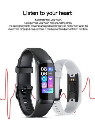 Men Women Pedometer Sport Fitness Tracker Amoled Smart Band Pro Heart Rate Blood Watch IP67 Waterproof Smart Bracelet