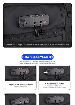 Men's Backpack for Business Trips, Large Capacity, Expandable, Multifunctional Vacuum Compression Travel Backpack for Men
