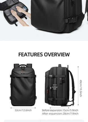 Men Travel Backpack vacuum compression Laptop Backpack 17 inch Extended Large Capacity school Backpack Hiking Business backpack