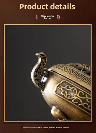 Mini incense burner Incense Burner with Hollowed Out Patterns Three Legged Stove Indoor Stove Plate Desktop Home Decoration