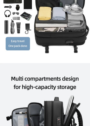 Men Travel Backpack vacuum compression Laptop Backpack 17 inch Extended Large Capacity school Backpack Hiking Business backpack