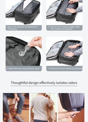 Men Travel Backpack vacuum compression 17 inch Laptop Backpack Business Large Capacity school Backpack Expanded Hiking backpack