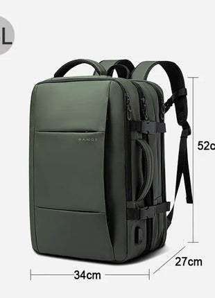 BANGE Travel Backpack Men Business Backpack School Expandable USB Bag Large Capacity 17.3 Laptop Waterproof Fashion Backpack