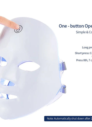 Wireless 7 Colors LED Face Beauty Machine Photon Facial Neck Skin Tighten Rejuvenation Facial Neck Mask