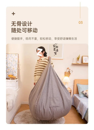 Lazy Sofa Bean Bag Living Room Tatami Lounge Chair Modern Simple Cotton Linen Sofa Bedroom Chair Giant Bean Bag