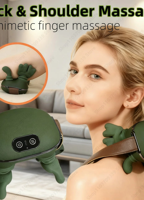 Bionic Neck Shoulder Massager Heated Back Massagers Electric Kneading Muscles Massage Pillow Neck Waist Leg Body ﻿3-Level Modes