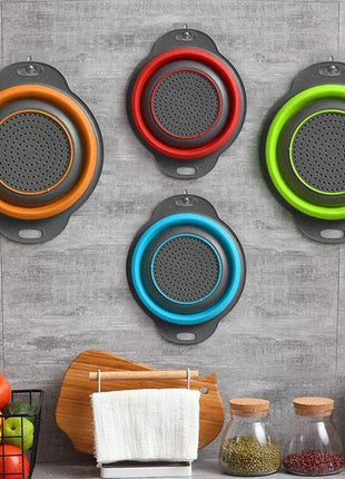 Silicone Folding Drain Basket Fruit Vegetable Washing Basket Foldable Strainer Colander Collapsible Drainer Kitchen Storage Tool