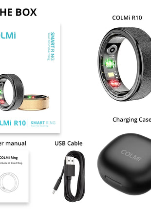 COLMI R10 Smart Ring with Charging Case for Men Women, Health and Sleep Monitor, 5ATM Waterproof, Multi-sport Mode