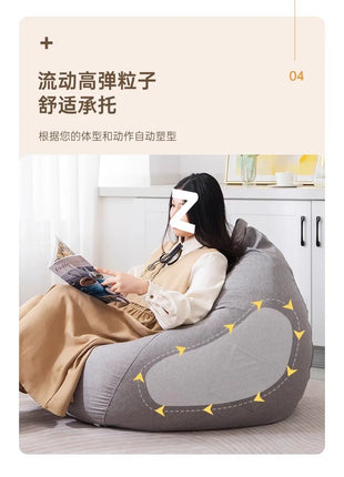Lazy Sofa Bean Bag Living Room Tatami Lounge Chair Modern Simple Cotton Linen Sofa Bedroom Chair Giant Bean Bag