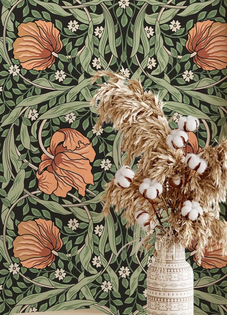 Eco Friendly Floral Wallpaper Removable Self Adhesive Minimalistic Wallpaper Peel & Stick For Bedroom Living Room Decor PVC FREE