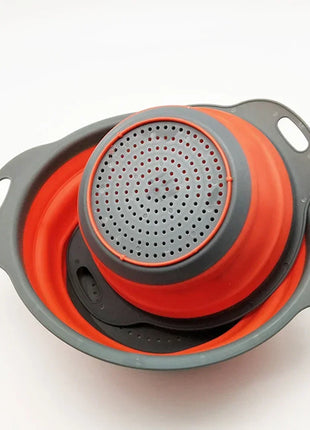 Silicone Folding Drain Basket Fruit Vegetable Washing Basket Foldable Strainer Colander Collapsible Drainer Kitchen Storage Tool