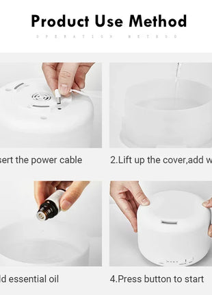 500ML Air Humidifier Essential Oil Diffuser Aroma Diffuser With Colorful Night Lights USB Humidifier Mini-Size Humidifier
