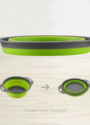 Silicone Folding Drain Basket Fruit Vegetable Washing Basket Foldable Strainer Colander Collapsible Drainer Kitchen Storage Tool